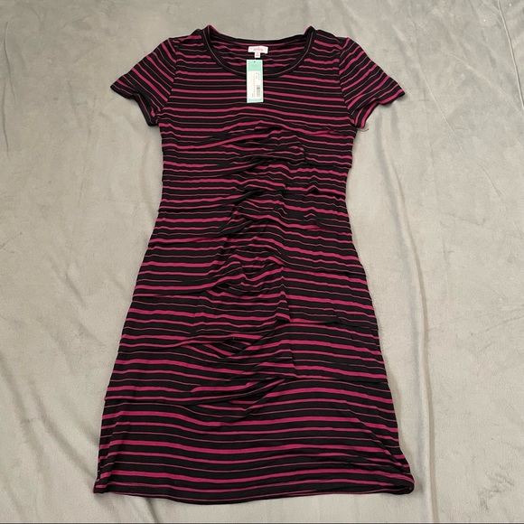 Pixley Dresses & Skirts - Stitch Fix Pixley Pink Black Darcy Weave Jersey T Shirt Dress NWT Size M